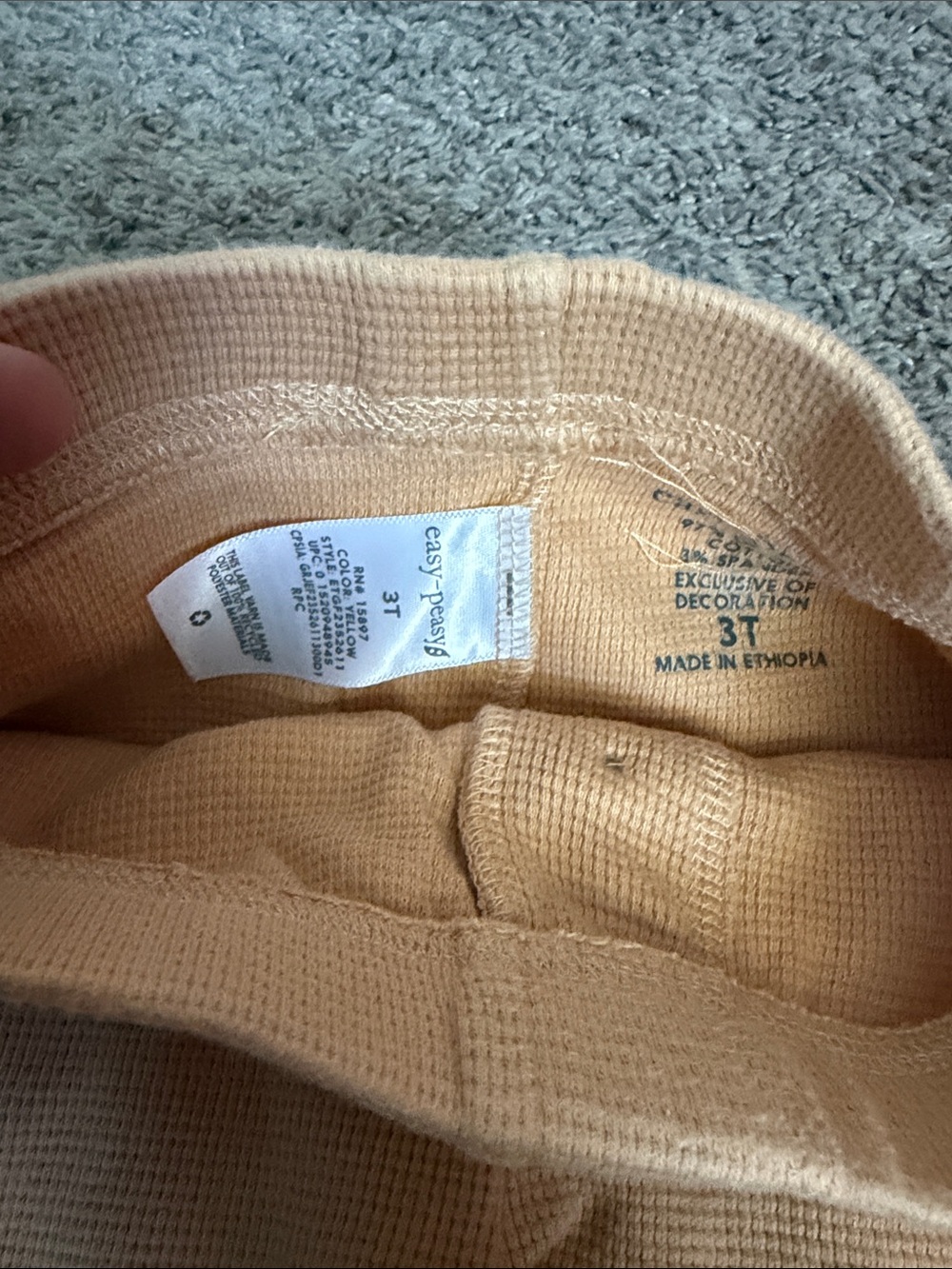 Kids Ribbed Knit Leggings with Button Detail — Beige - Picture 2 of 4